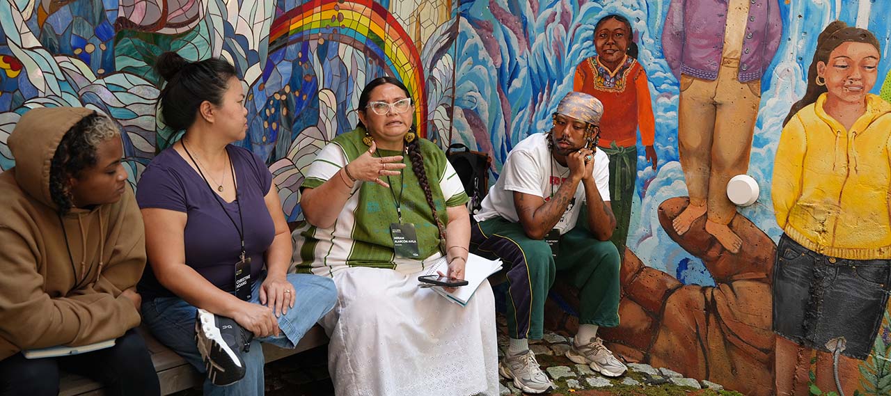 Fellows brainstorm together during Narrative Innovators Lab.