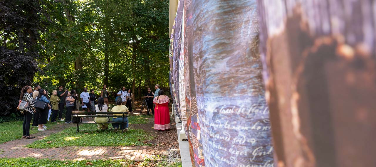 2024-25 Narrative Innovators Lab Fellows outside of the Lefferts House